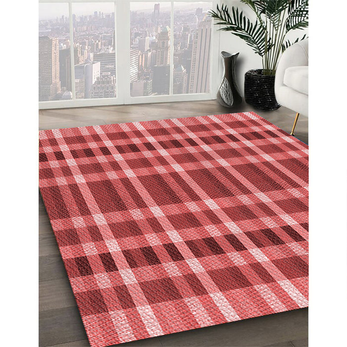 Machine Washable Transitional Red Rug in a Family Room, wshpat1201rd