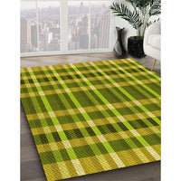 Patterned Olive Green Rug, pat1201yw