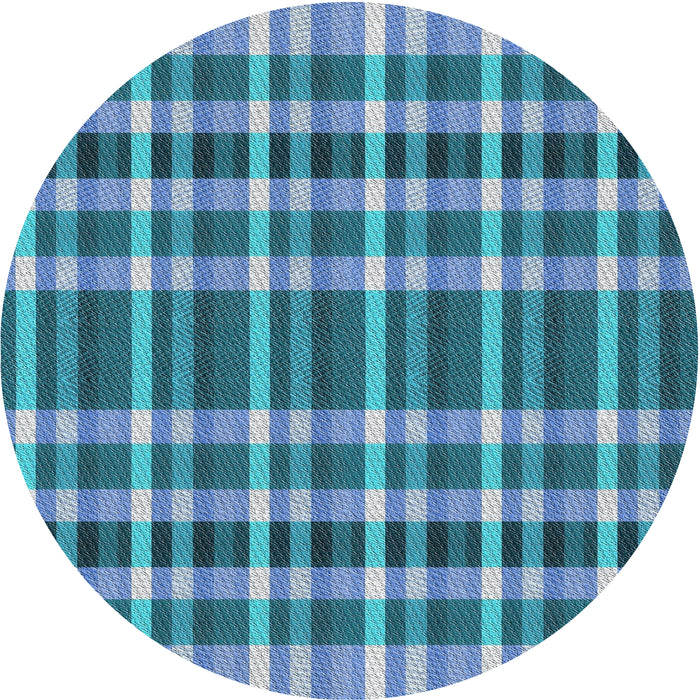 Sideview of Patterned Blue Novelty Rug, pat1201