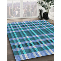 Patterned Blue Novelty Rug, pat1201