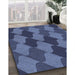 Patterned Blue Rug in Family Room, pat1202blu