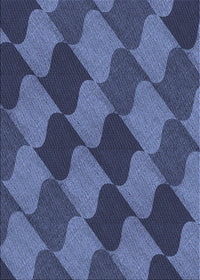 Machine Washable Transitional Blue Rug, wshpat1202blu