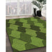 Machine Washable Transitional Dark Forest Green Rug in a Family Room, wshpat1202brn