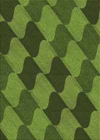 Machine Washable Transitional Dark Forest Green Rug, wshpat1202brn