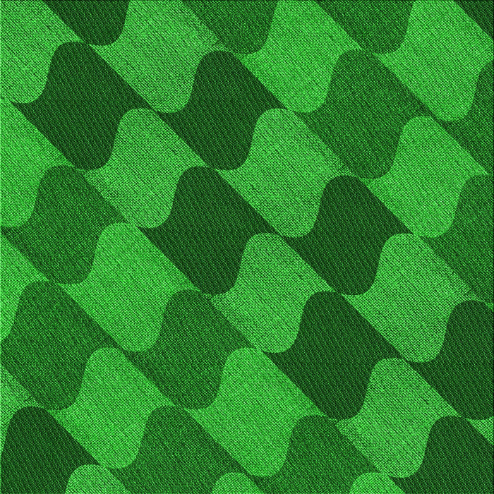 Round Machine Washable Transitional Green Rug, wshpat1202grn