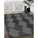 Patterned Charcoal Black Rug in Family Room, pat1202gry