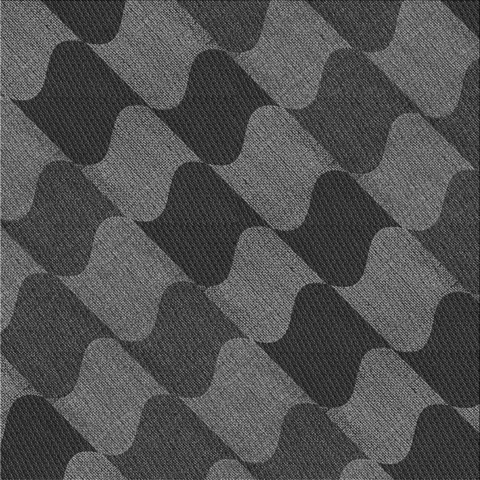 Round Machine Washable Transitional Charcoal Black Rug, wshpat1202gry