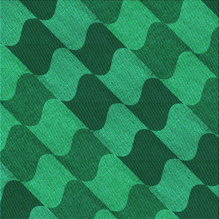 Round Machine Washable Transitional Deep Emerald Green Rug, wshpat1202lblu