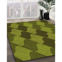 Patterned Pistachio Green Rug, pat1202org