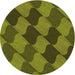 Square Patterned Pistachio Green Rug, pat1202org