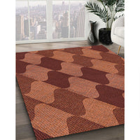 Patterned Bright Orange Rug, pat1202rd