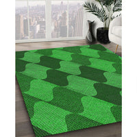 Patterned Neon Green Novelty Rug, pat1202