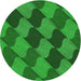 Sideview of Patterned Neon Green Novelty Rug, pat1202