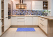 Patterned Blue Rug in a Kitchen, pat1203blu