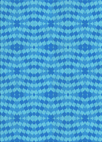 Machine Washable Transitional Neon Blue Rug, wshpat1203lblu