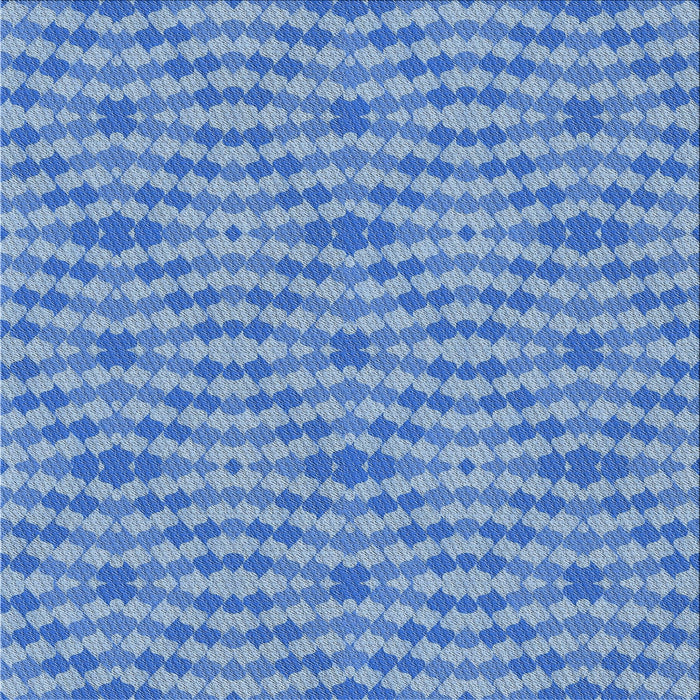 Square Patterned Bright Navy Blue Novelty Rug, pat1203