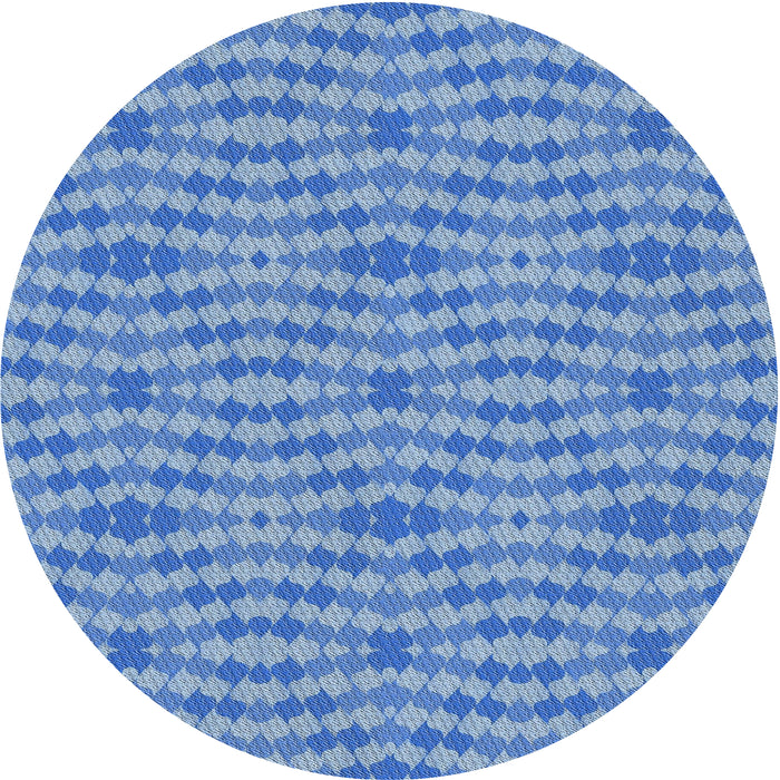 Sideview of Patterned Bright Navy Blue Novelty Rug, pat1203