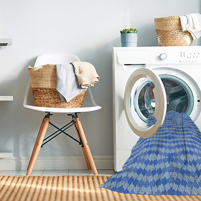 Machine Washable Transitional Bright Navy Blue Rug in a Washing Machine, wshpat1203