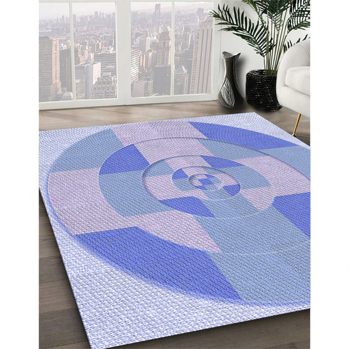 Machine Washable Transitional Blue Rug in a Family Room, wshpat1204blu