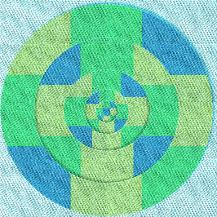 Round Patterned Lime Mint Green Rug, pat1204lblu