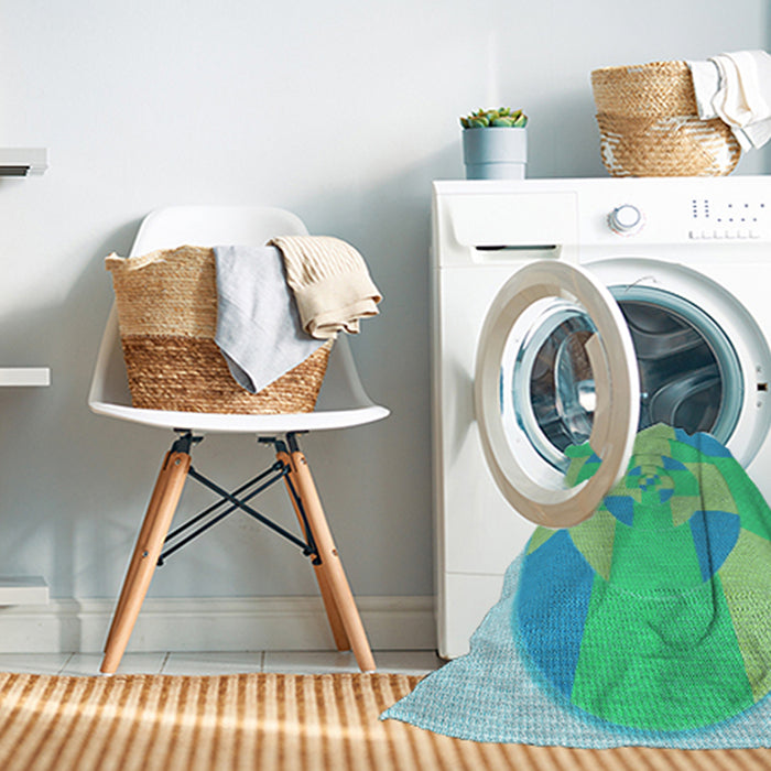 Machine Washable Transitional Lime Mint Green Rug in a Washing Machine, wshpat1204lblu