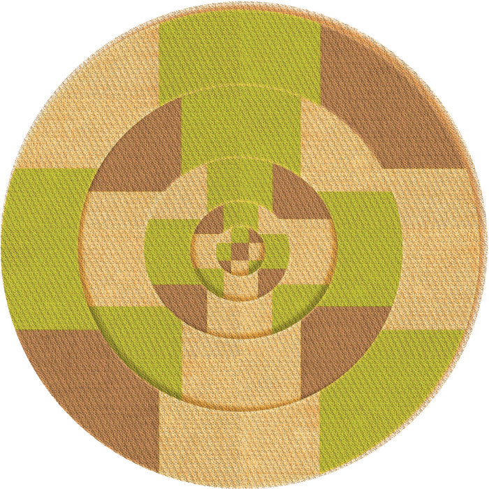 Square Patterned Caramel Brown Rug, pat1204org