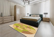 Patterned Caramel Brown Rug in a Bedroom, pat1204org