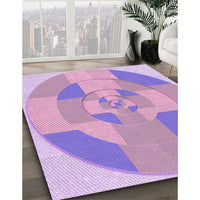 Patterned Pastel Purple Pink Rug, pat1204pur