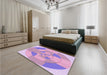 Patterned Pastel Purple Pink Rug in a Bedroom, pat1204pur