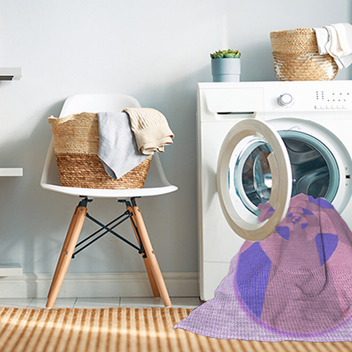 Machine Washable Transitional Pastel Purple Pink Rug in a Washing Machine, wshpat1204pur