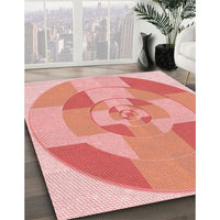 Patterned Pastel Pink Rug, pat1204rd