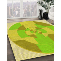 Patterned Green Rug, pat1204yw