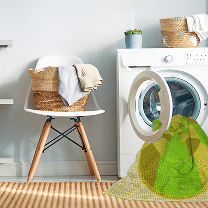 Machine Washable Transitional Green Rug in a Washing Machine, wshpat1204yw