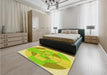 Patterned Green Rug in a Bedroom, pat1204yw