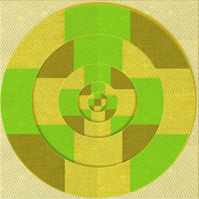 Round Patterned Green Rug, pat1204yw