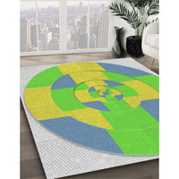 Patterned Green Novelty Rug, pat1204