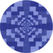 Square Patterned Sky Blue Rug, pat1205blu