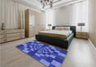 Patterned Sky Blue Rug in a Bedroom, pat1205blu