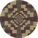 Square Patterned Burgundy Brown Rug, pat1205brn