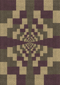 Machine Washable Transitional Burgundy Brown Rug, wshpat1205brn