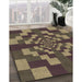 Patterned Burgundy Brown Rug in Family Room, pat1205brn