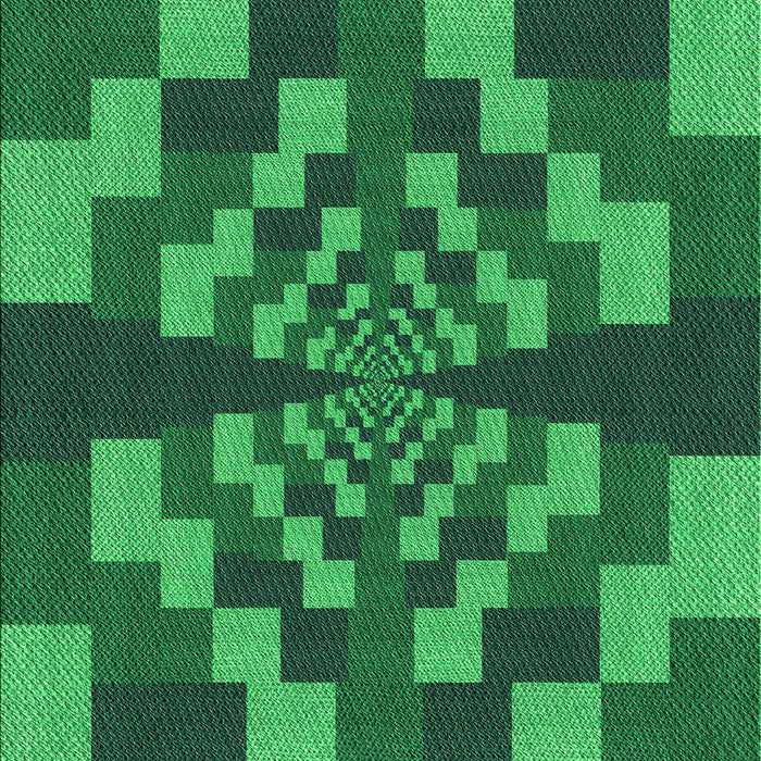 Patterned Deep Emerald Green Rug, pat1205grn