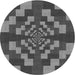 Square Patterned Dark Gray Black Rug, pat1205gry