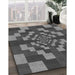 Machine Washable Transitional Dark Gray Black Rug in a Family Room, wshpat1205gry