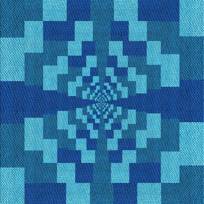 Machine Washable Transitional Blueberry Blue Rug, wshpat1205lblu