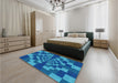 Patterned Blueberry Blue Rug in a Bedroom, pat1205lblu