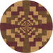 Square Patterned Orange Rug, pat1205org