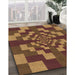 Patterned Orange Rug in Family Room, pat1205org