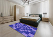 Patterned Light Slate Blue Rug in a Bedroom, pat1205pur