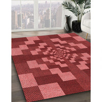 Patterned Red Rug, pat1205rd